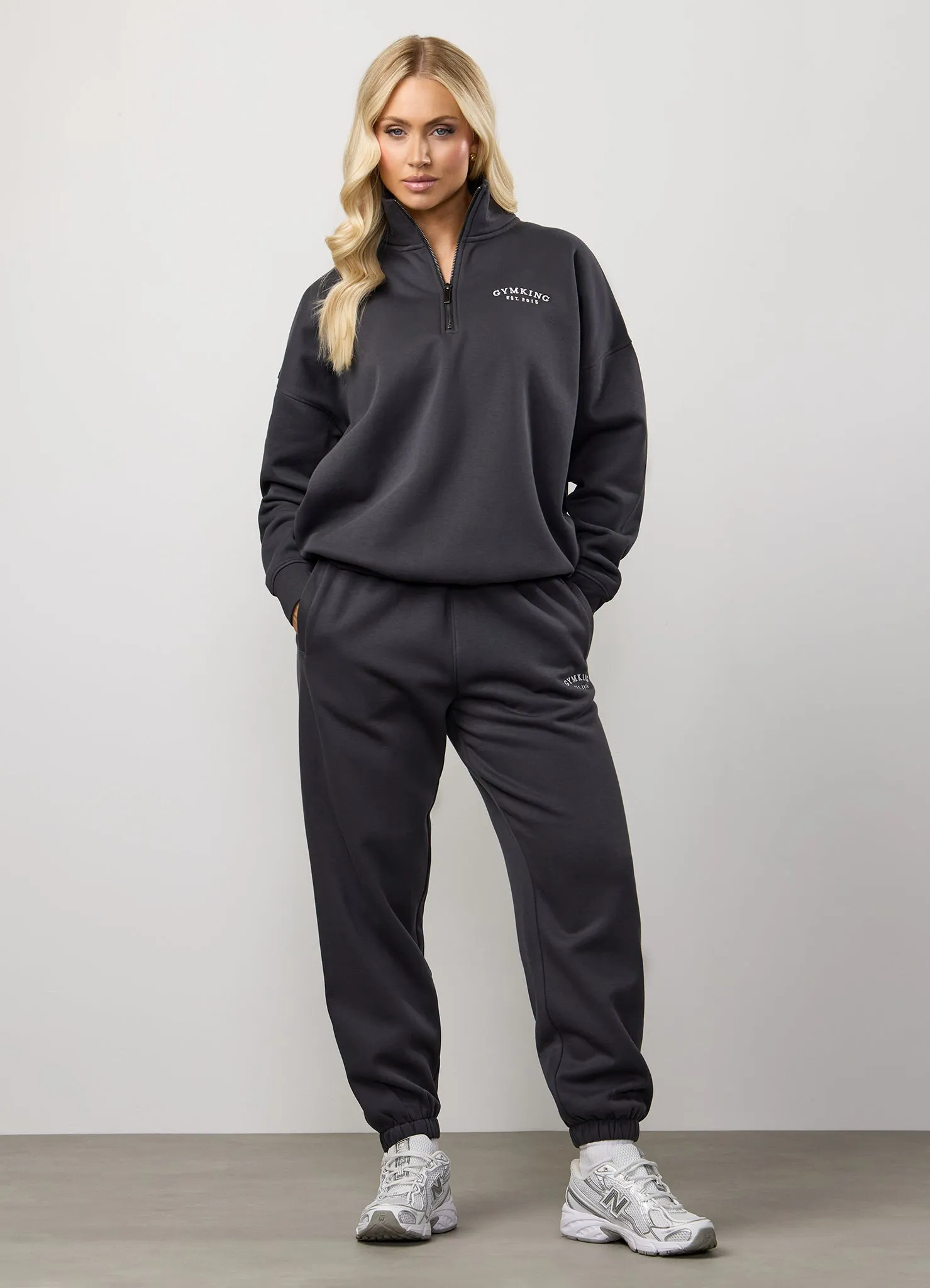 Gym King Compose Fleece 1/4 Zip Funnel Tracksuit - Dark Pewter sold by The Gym King product image thumbnail 3
