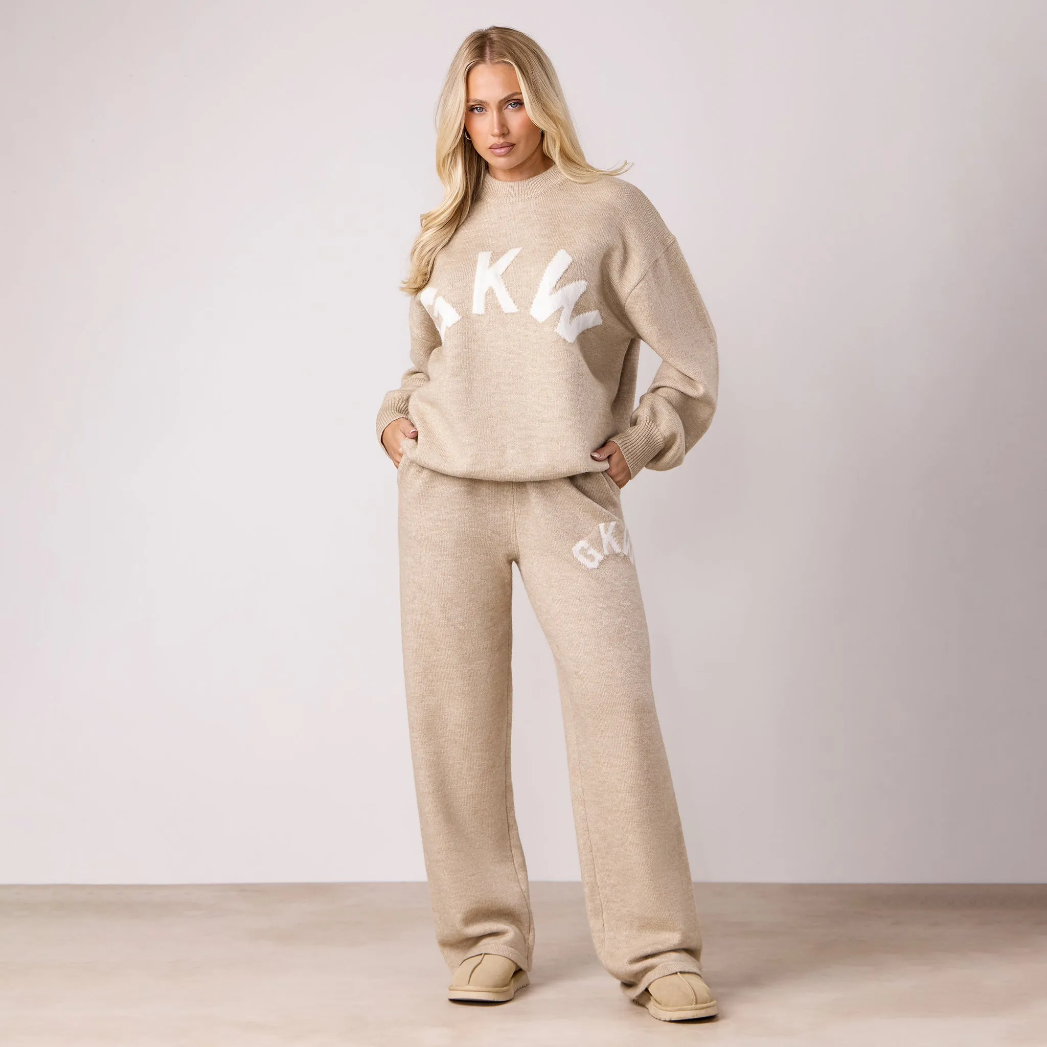 Gym King Restore Knit Crew Knitted Set - Oatmeal Marl sold by The Gym King product image thumbnail 2