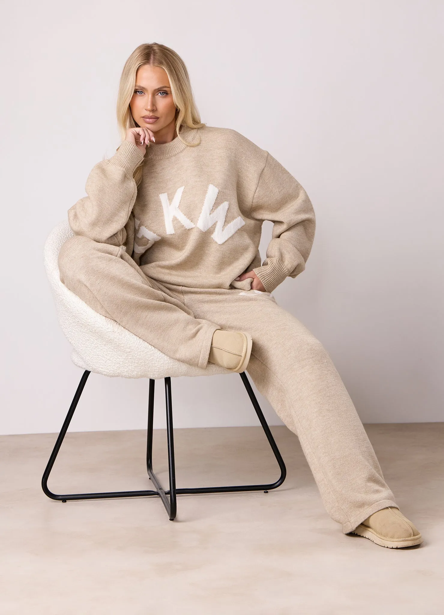 Gym King Restore Knit Crew Knitted Set - Oatmeal Marl sold by The Gym King product image thumbnail 3