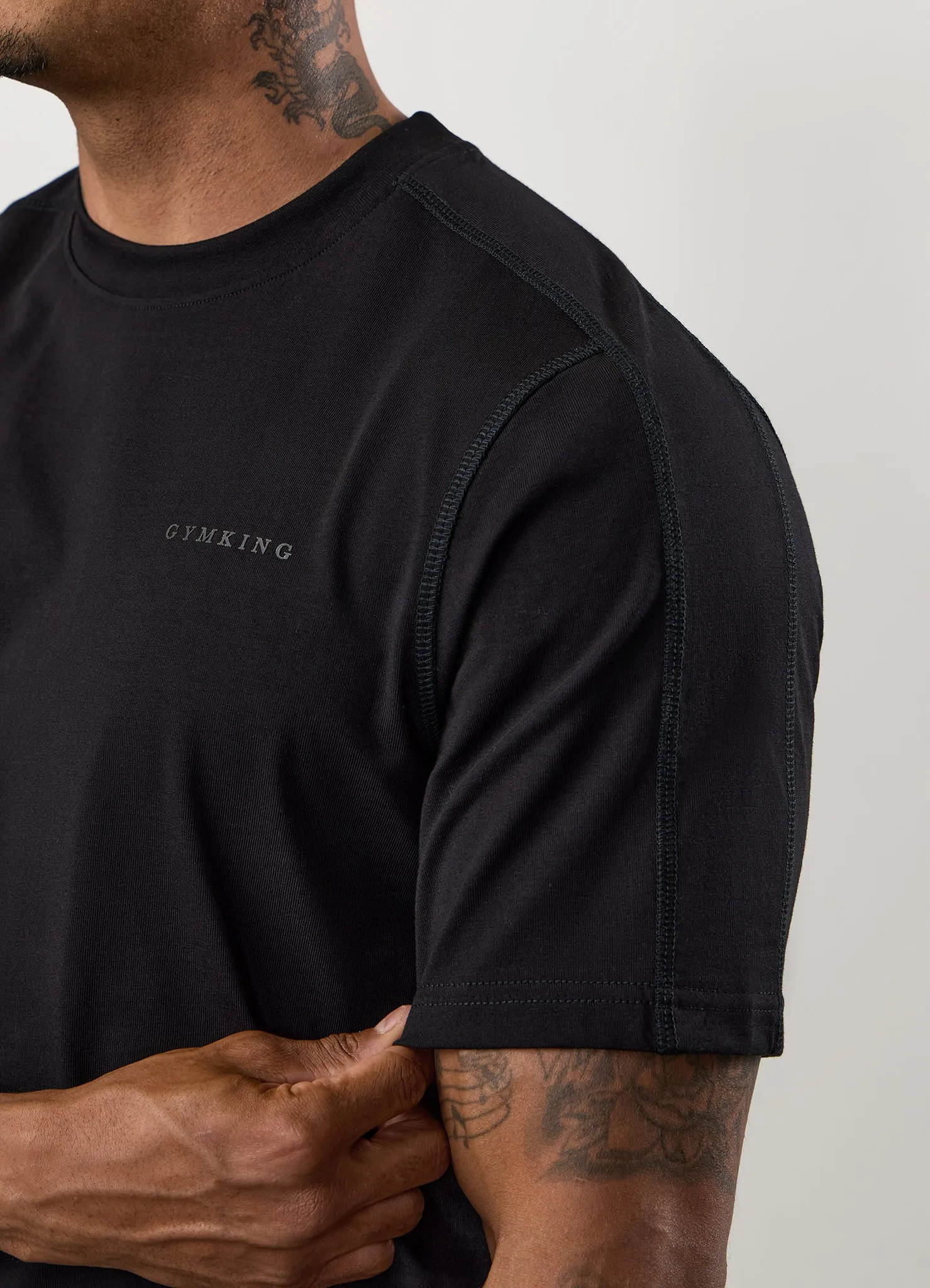 Gym King Linear Jersey Tee - Black sold by The Gym King product image thumbnail 5