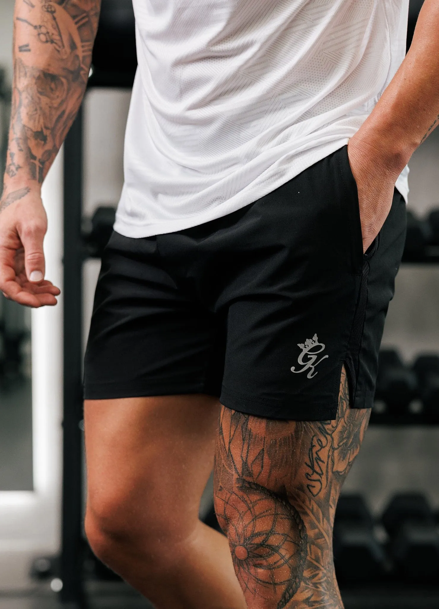 Gym King Geometric Knit 5" Short - Black sold by The Gym King