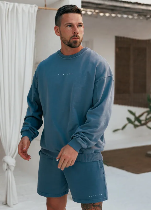 Gym King Purpose Washed Crew - Deep Indigo sold by The Gym King