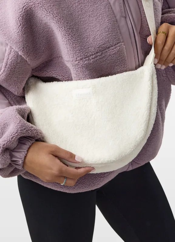 Gym King Rounded Borg Cross Body Bag - Cream sold by The Gym King