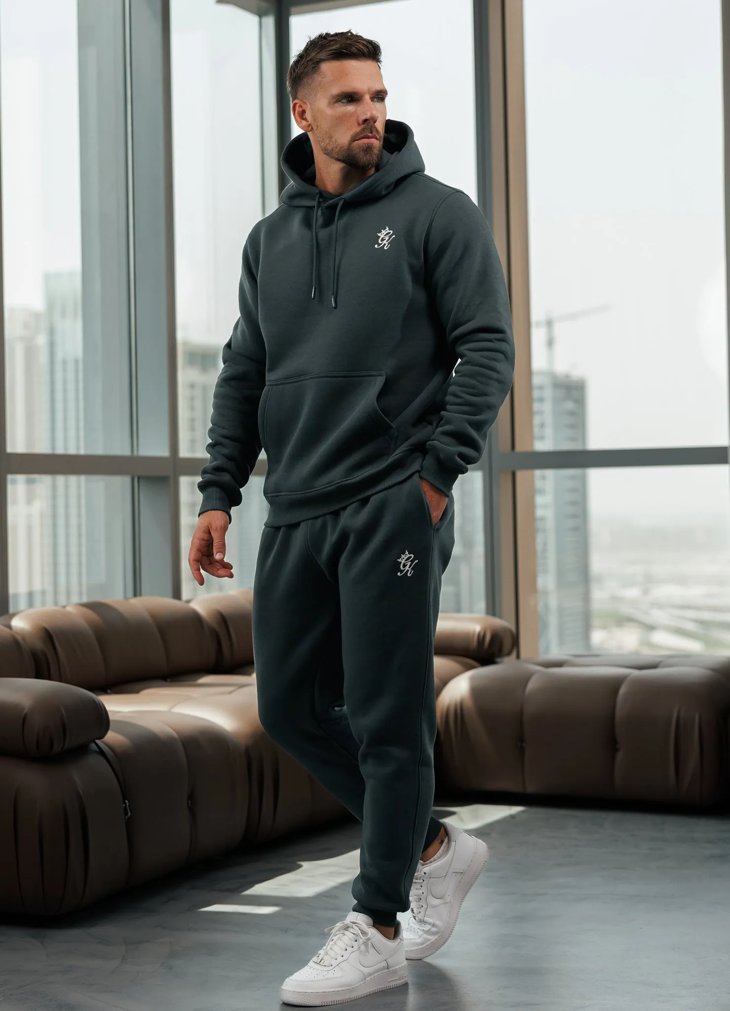 Gym King Fundamental Hood Tracksuit - Green Smoke sold by The Gym King