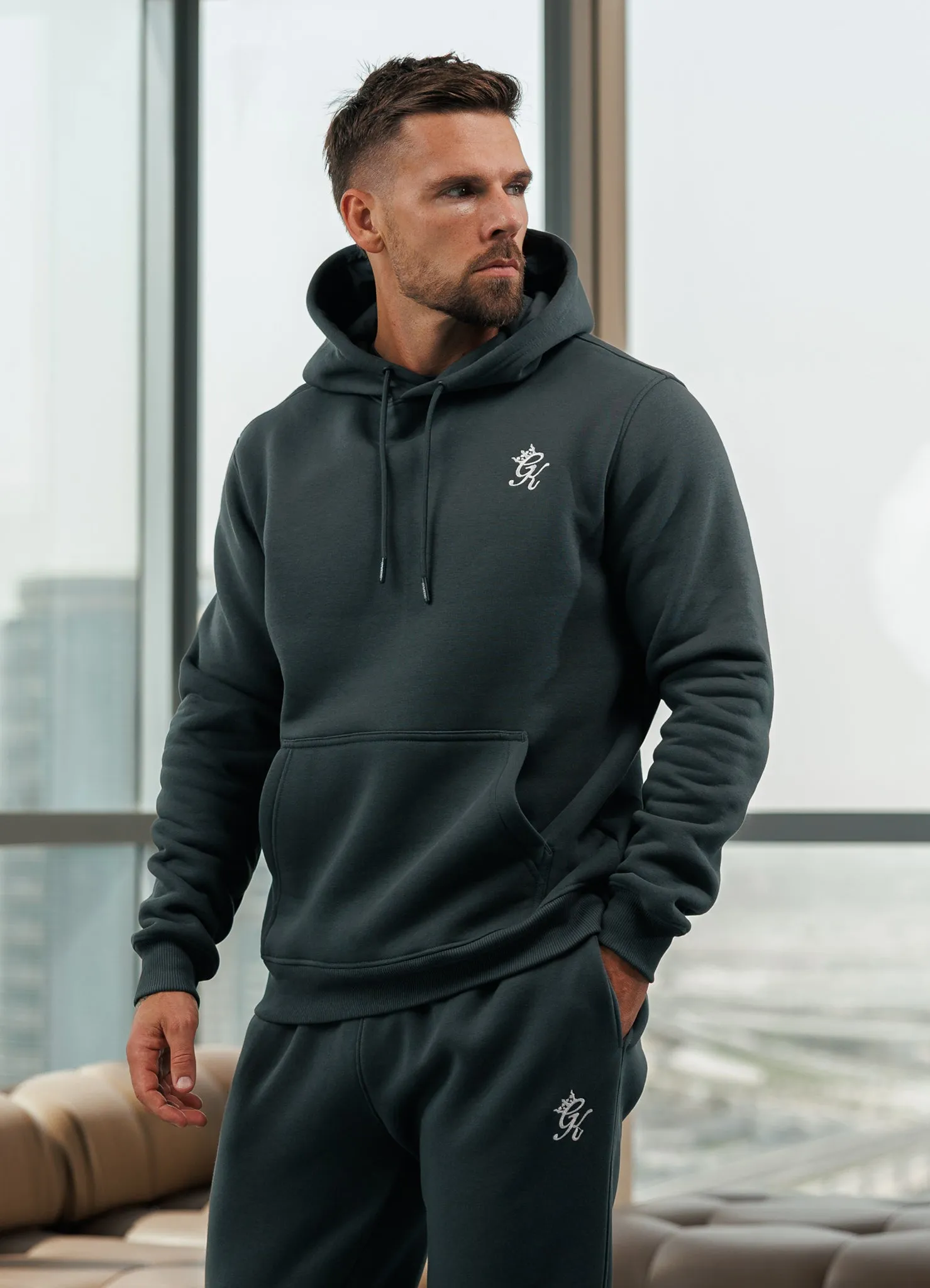 Gym King Fundamental Hood Tracksuit - Green Smoke sold by The Gym King product image thumbnail 3