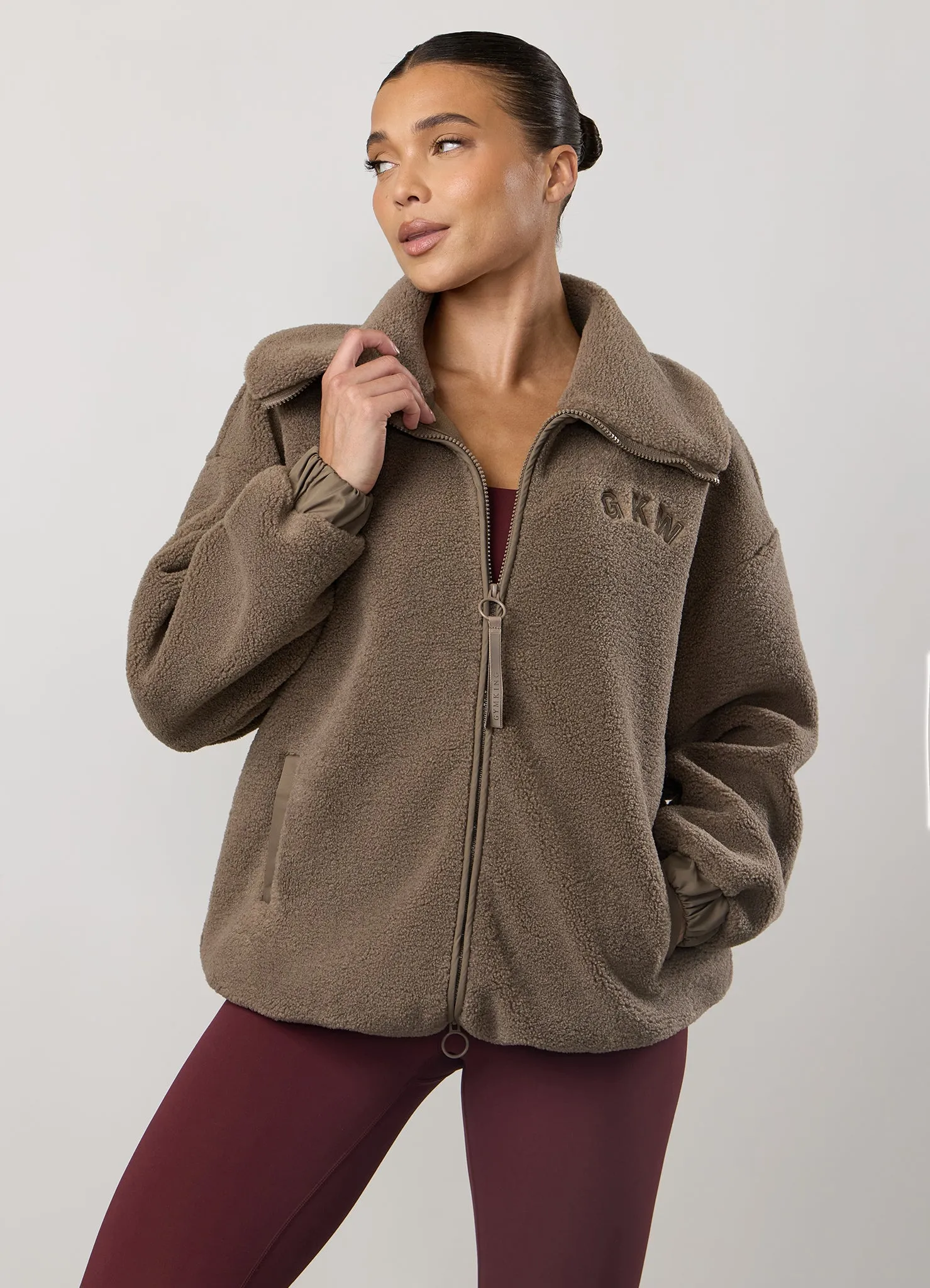 GKW Borg Full Zip Funnel - Truffle sold by The Gym King product image thumbnail 3