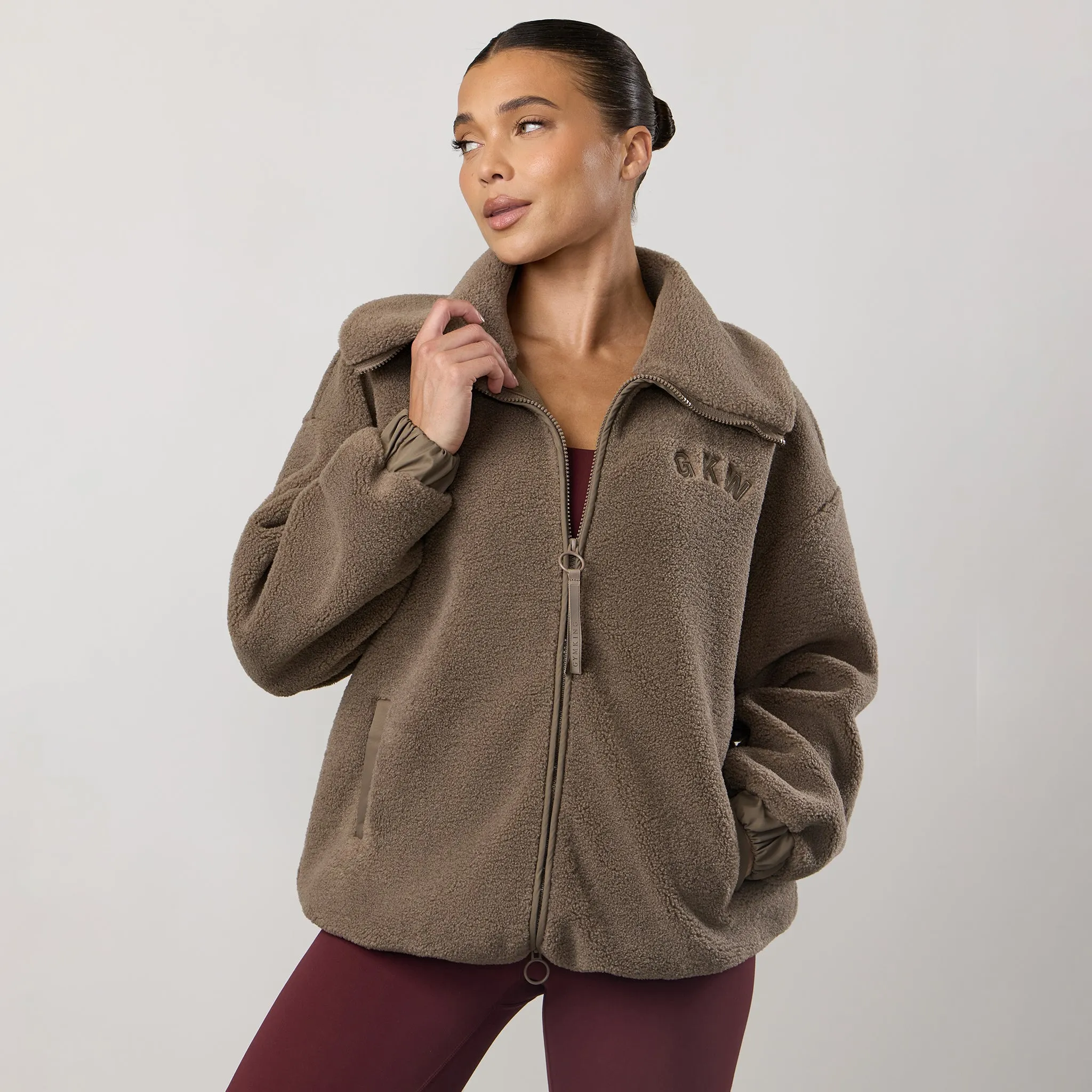 GKW Borg Full Zip Funnel - Truffle sold by The Gym King product image thumbnail 2