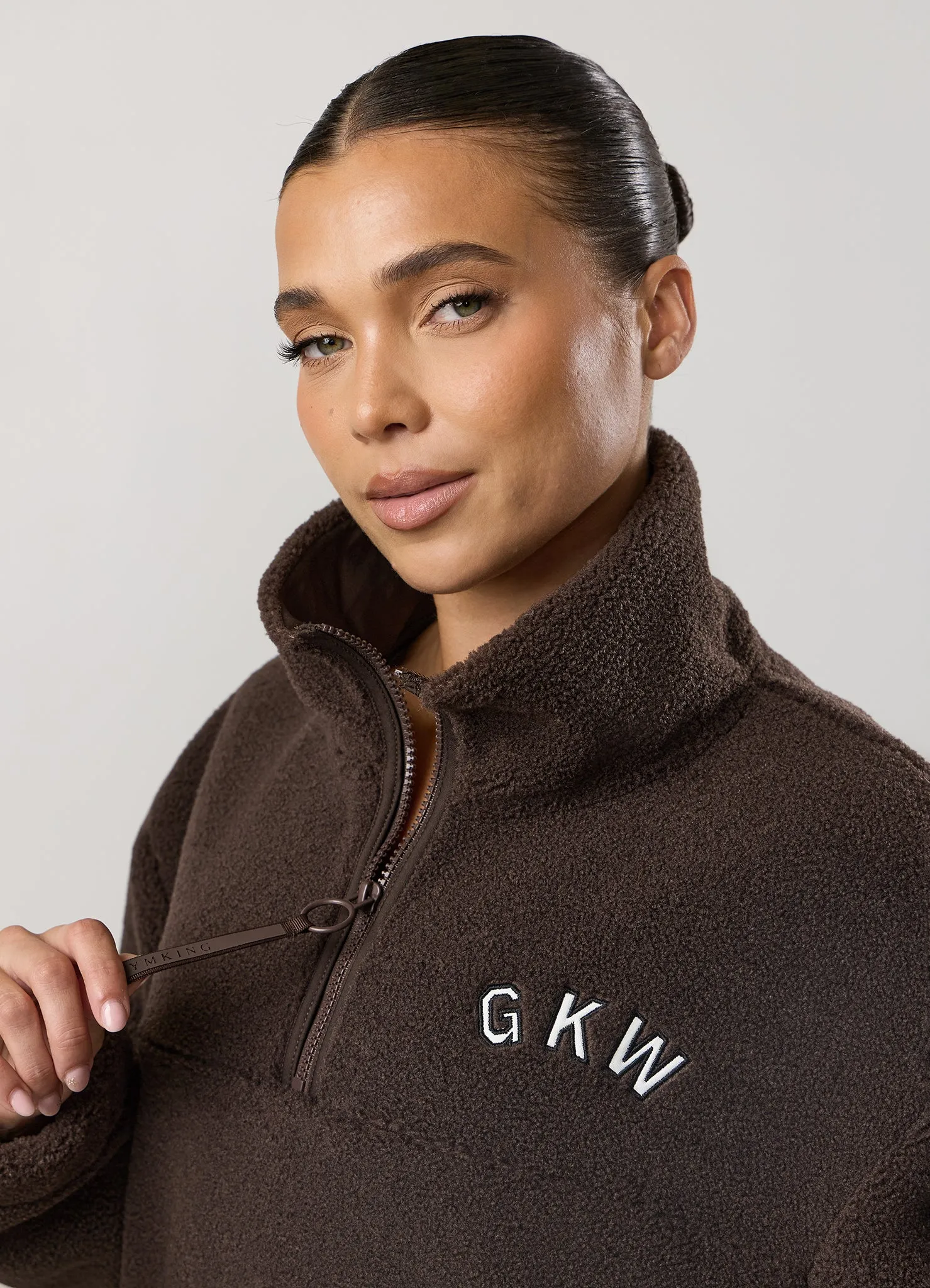 GKW Borg 1/4 Zip - Dark Chocolate sold by The Gym King product image thumbnail 4