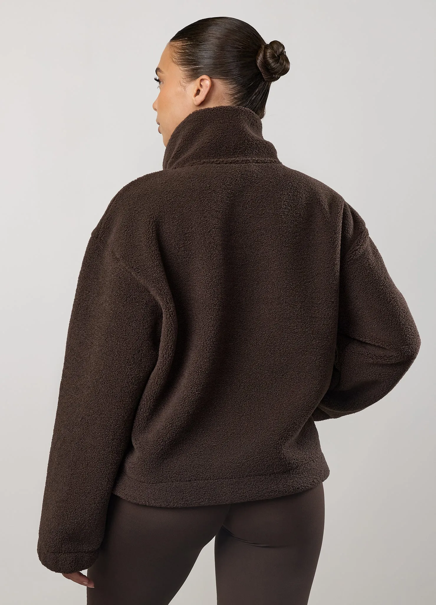 GKW Borg 1/4 Zip - Dark Chocolate sold by The Gym King product image thumbnail 3