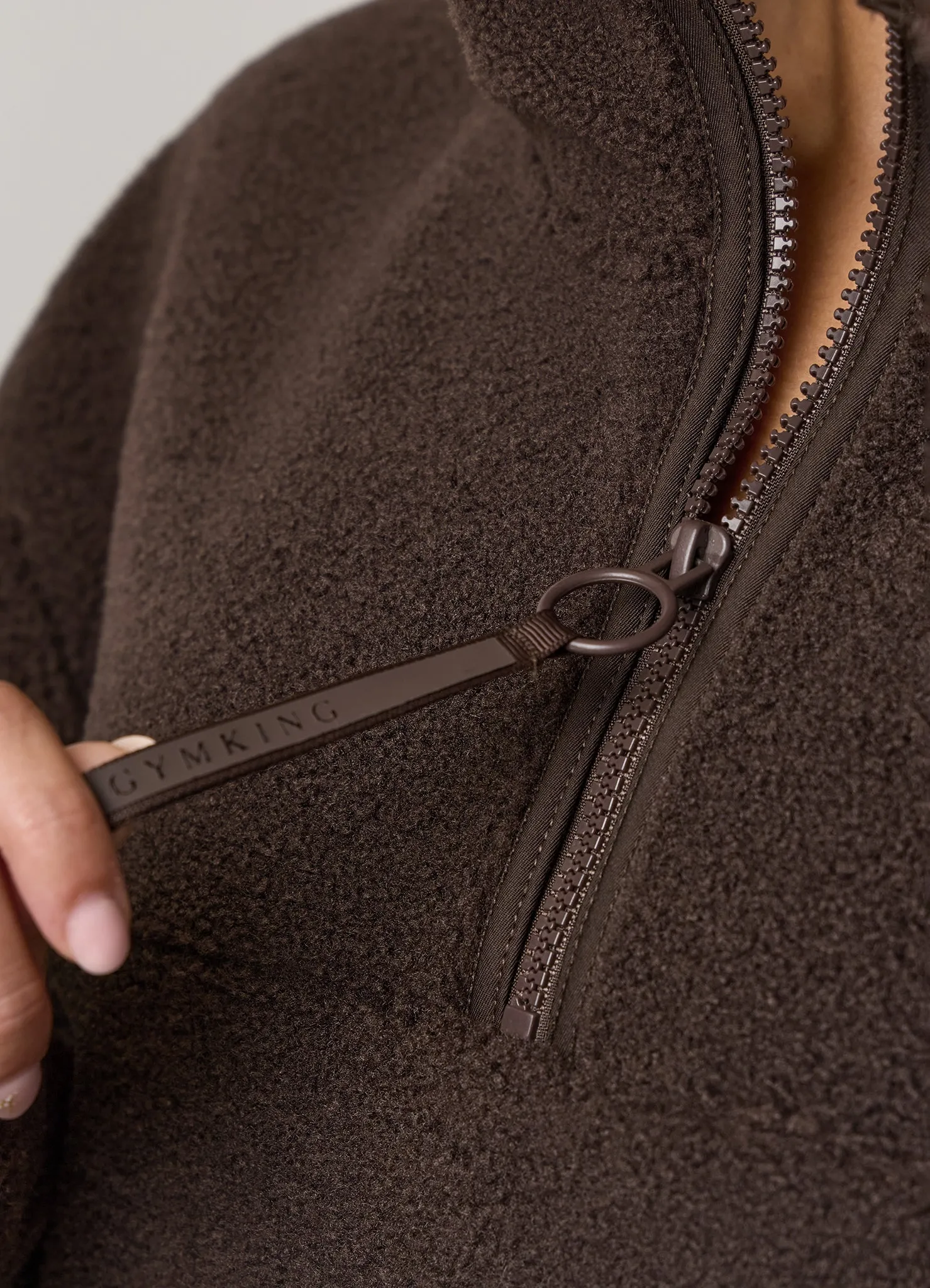 GKW Borg 1/4 Zip - Dark Chocolate sold by The Gym King product image thumbnail 5