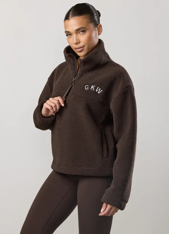 GKW Borg 1/4 Zip - Dark Chocolate sold by The Gym King
