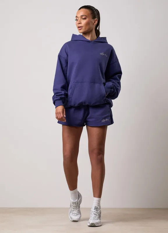 Gym King Washed Reset Oversized Hood and Shorts - Starlight Blue sold by The Gym King