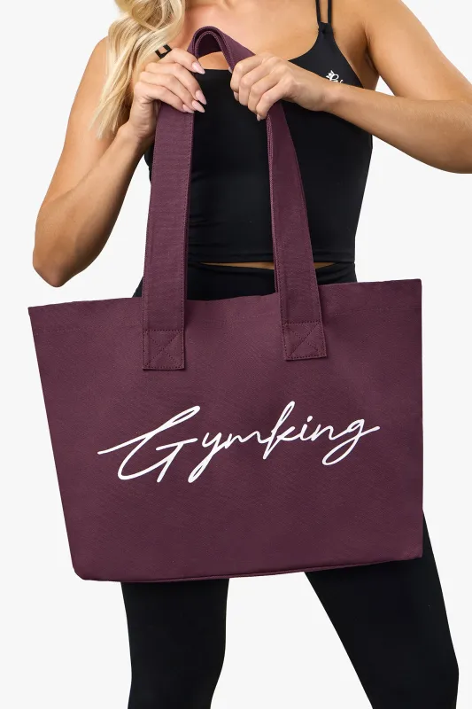 Gym King Script Tote Bag - Fig made by The Gym King