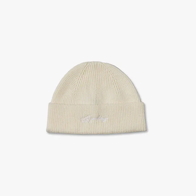 Gym King Script Rib Knit Beanie - Cream sold by The Gym King product image thumbnail 2
