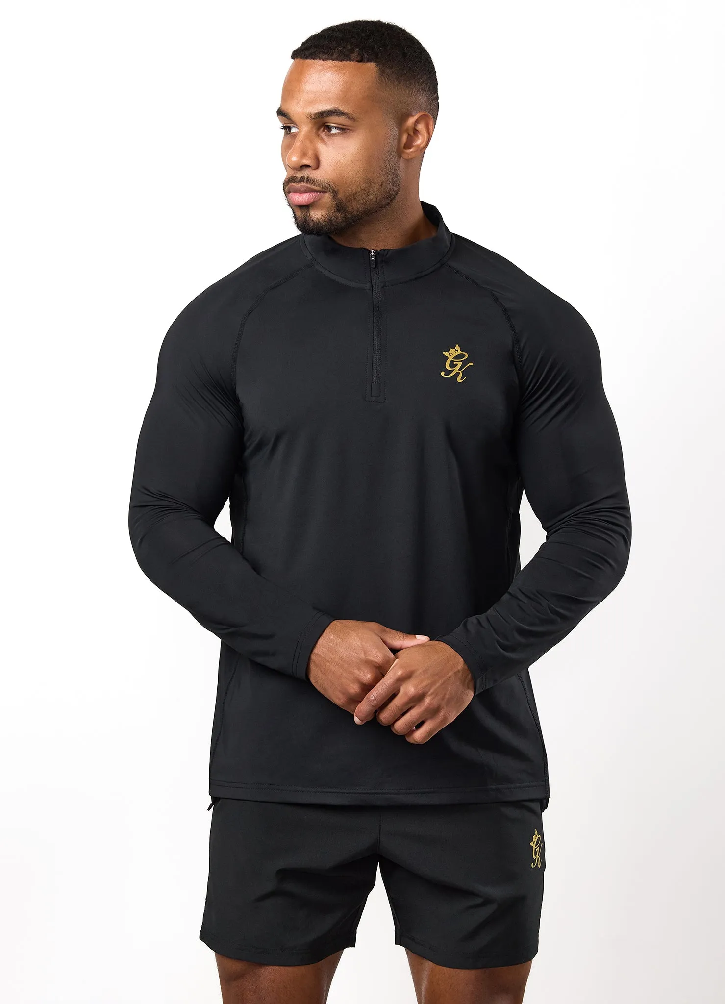 Gym King Energy 1/4 Zip Funnel - Black/Gold sold by The Gym King