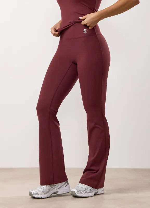 Gym King 365 Flared Yoga Legging Petite - Burgundy made by The Gym King