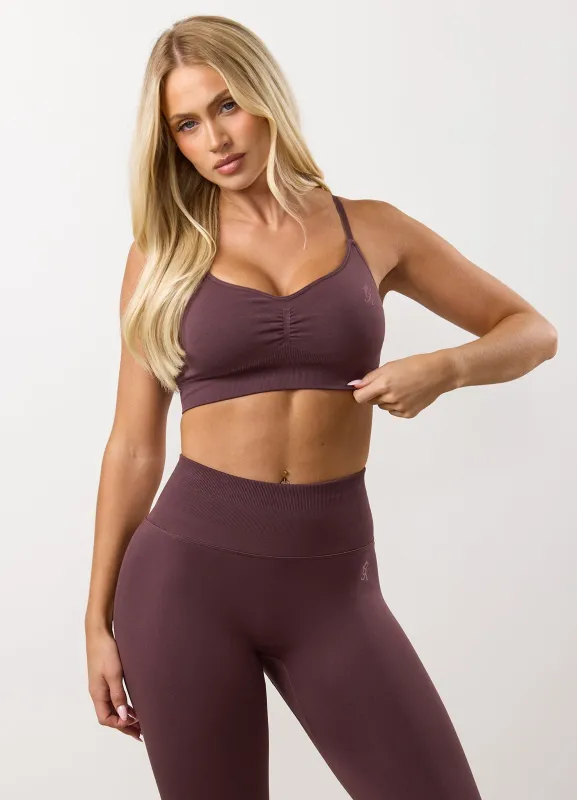 Gym King Sculpt Seamless Scrunch Bra - Deep Plum sold by The Gym King