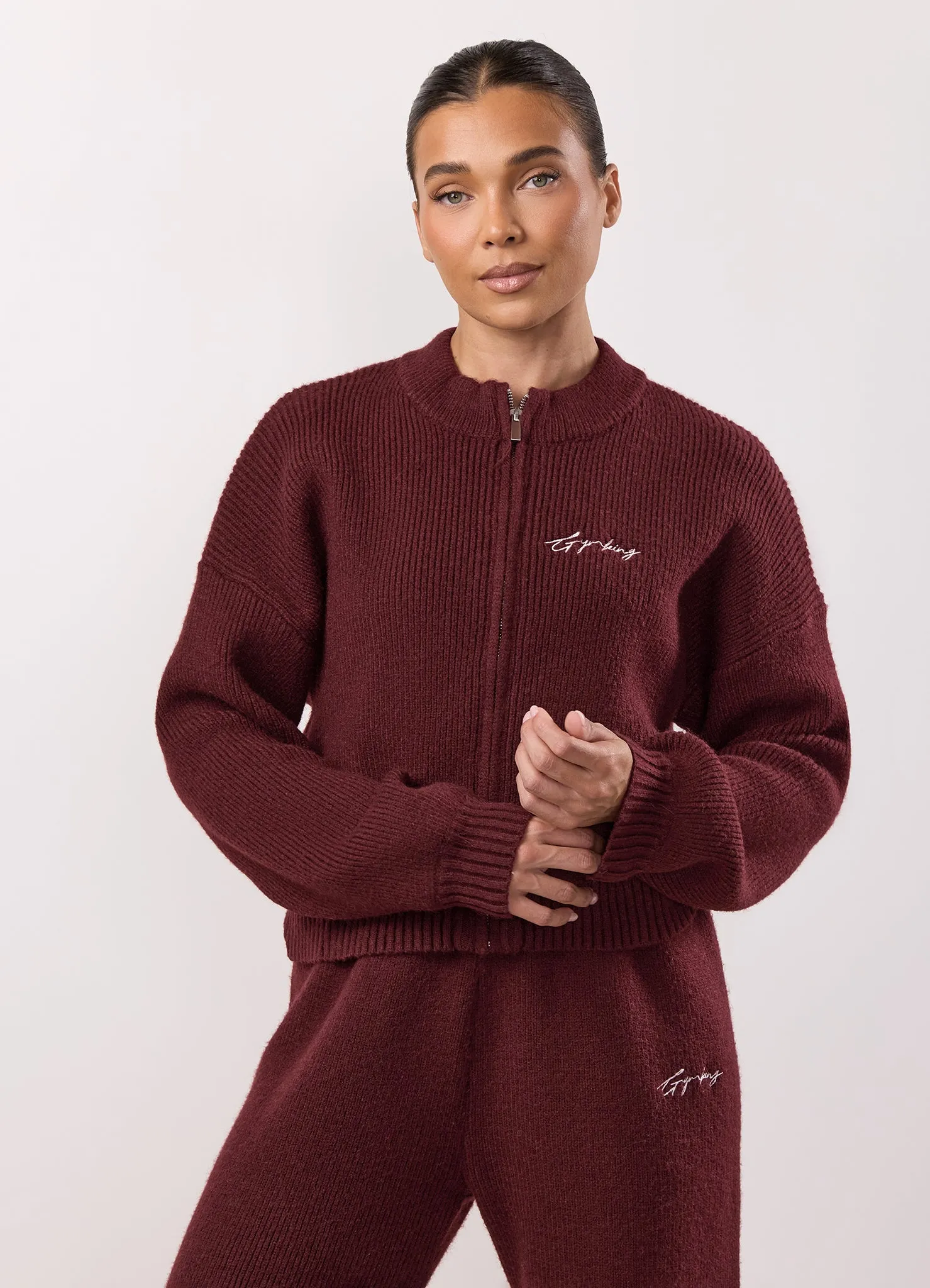 Gym King Rib Knit Full Zip Set - Fig sold by The Gym King product image thumbnail 3