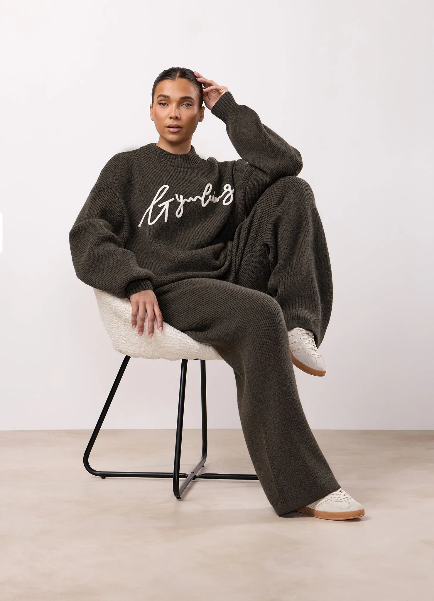 Gym King Rib Knit Crew Set - Warm Khaki sold by The Gym King