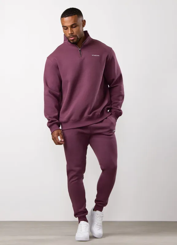 Gym King Fundamental Linear 1/4 Zip Tracksuit - Mulberry sold by The Gym King