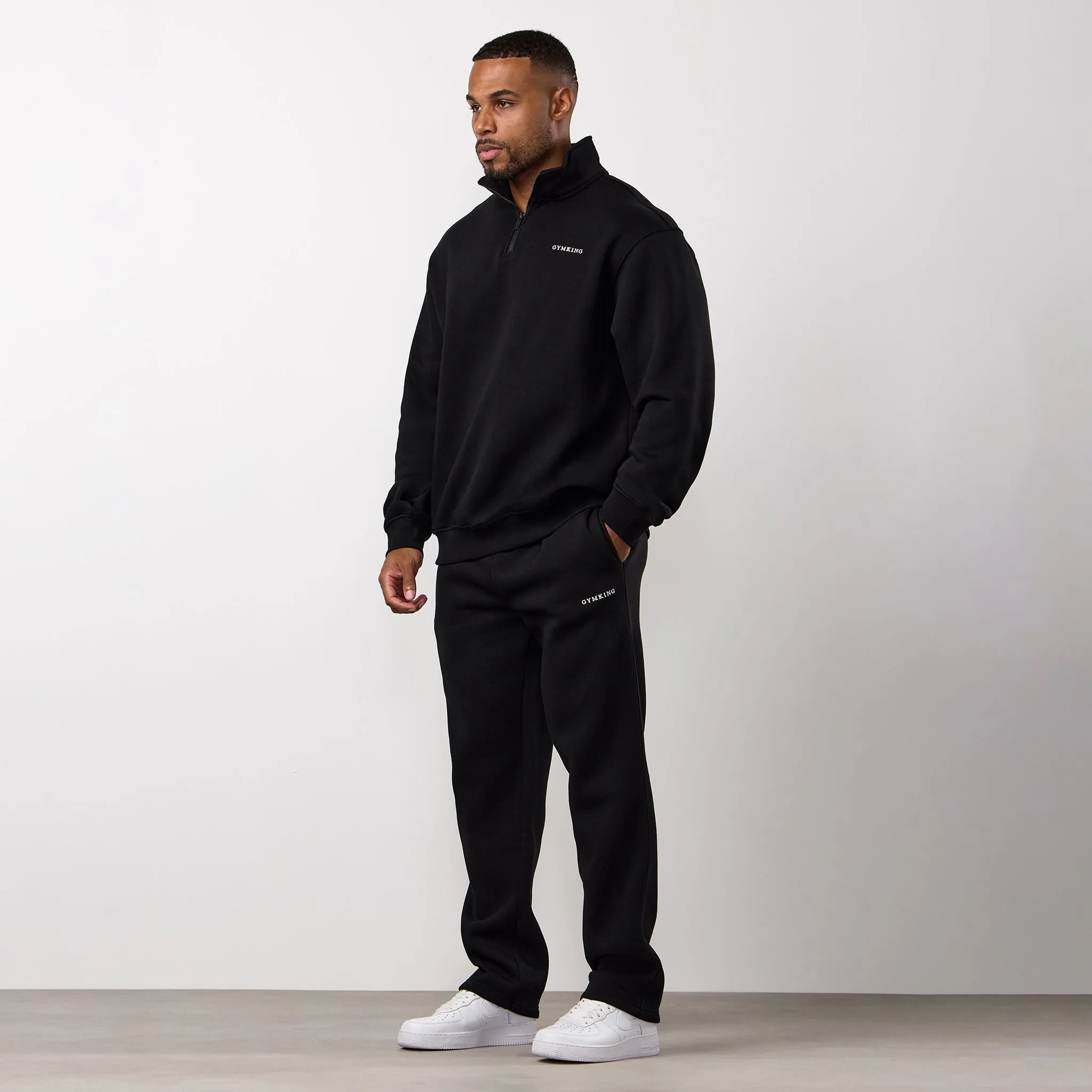 Gym King Fundamental Linear 1/4 Zip Tracksuit - Black sold by The Gym King product image thumbnail 2
