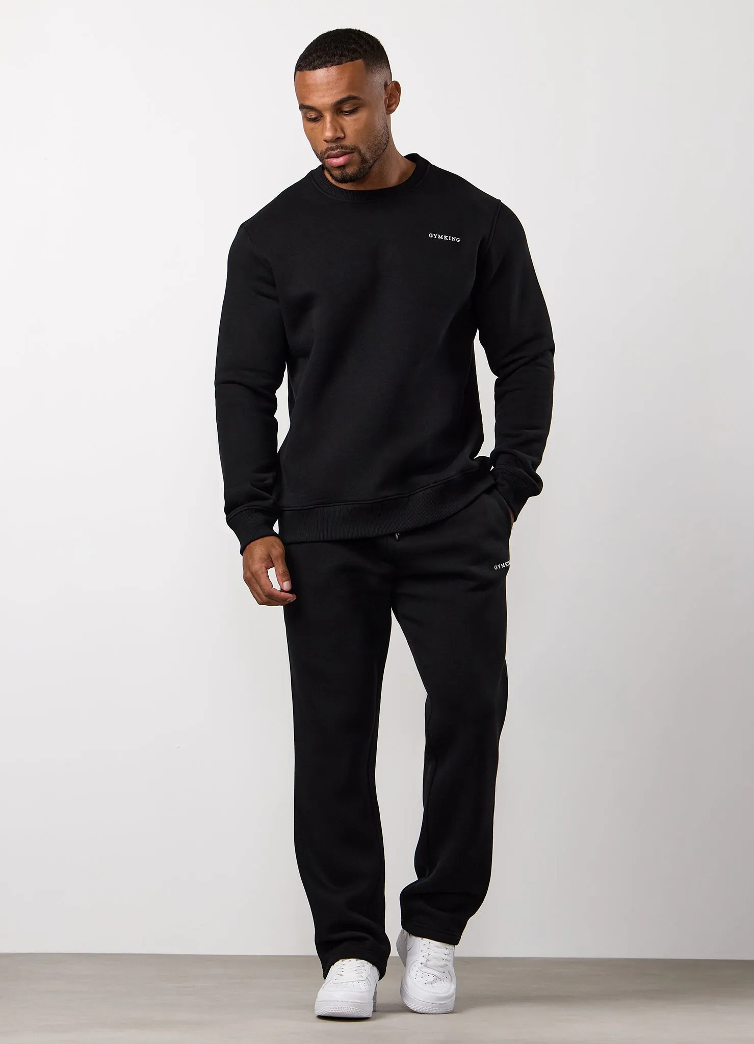 Gym King Fundamental Linear Straight Leg Tracksuit - Black sold by The Gym King