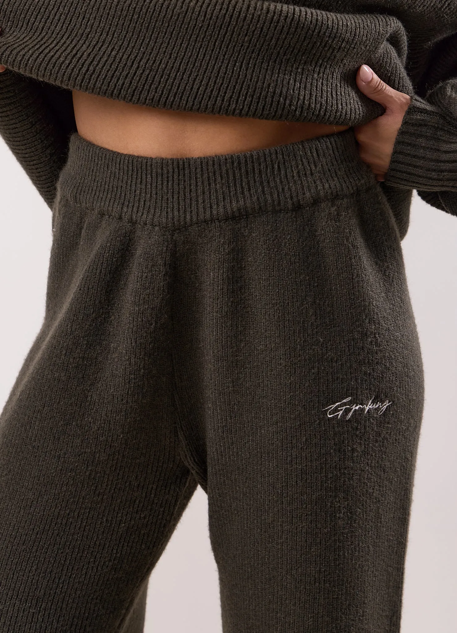 Gym King Rib Knit Trouser - Warm Khaki sold by The Gym King product image thumbnail 4