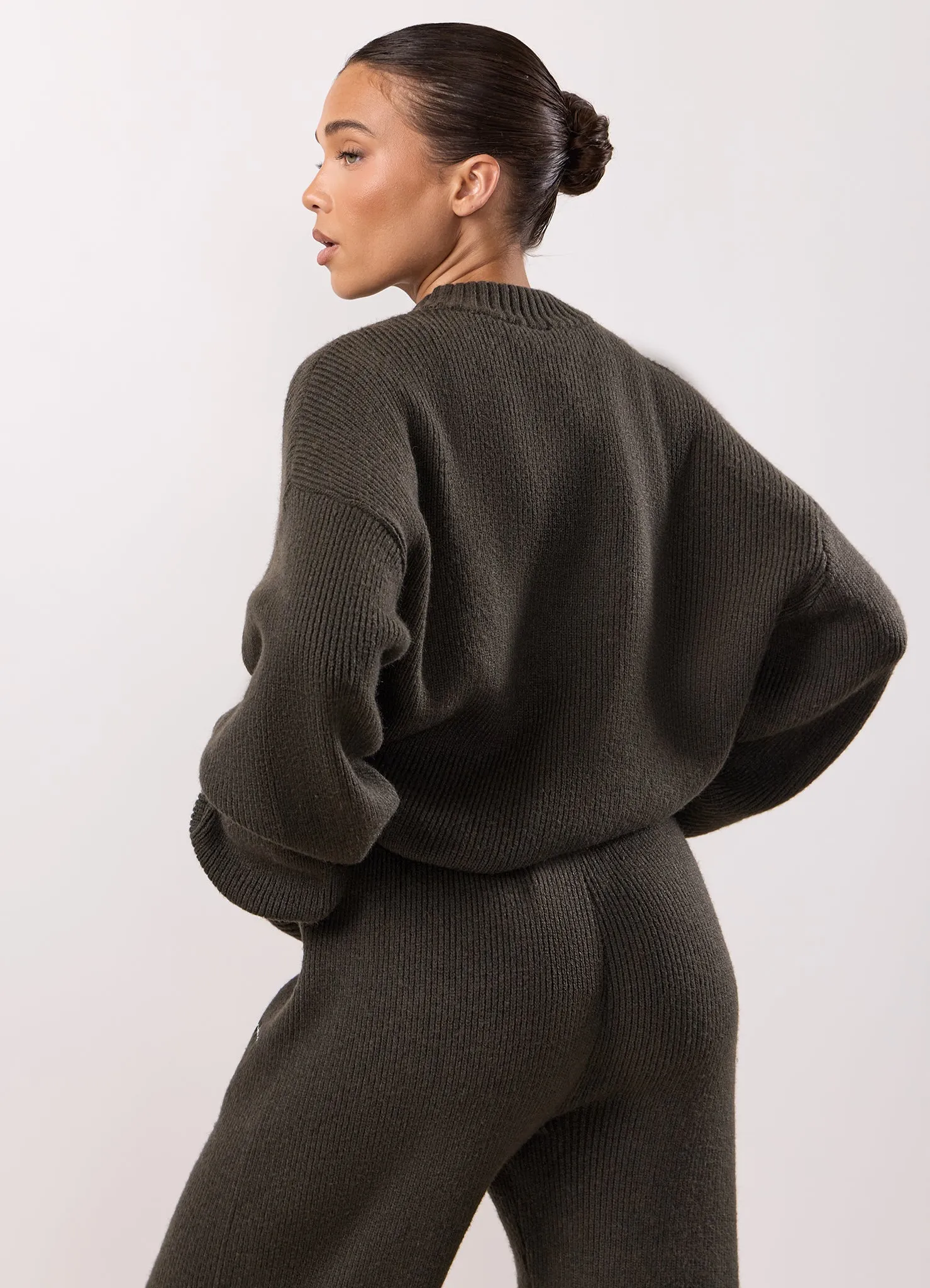 Gym King Rib Knit Sweatshirt - Warm Khaki sold by The Gym King product image thumbnail 3