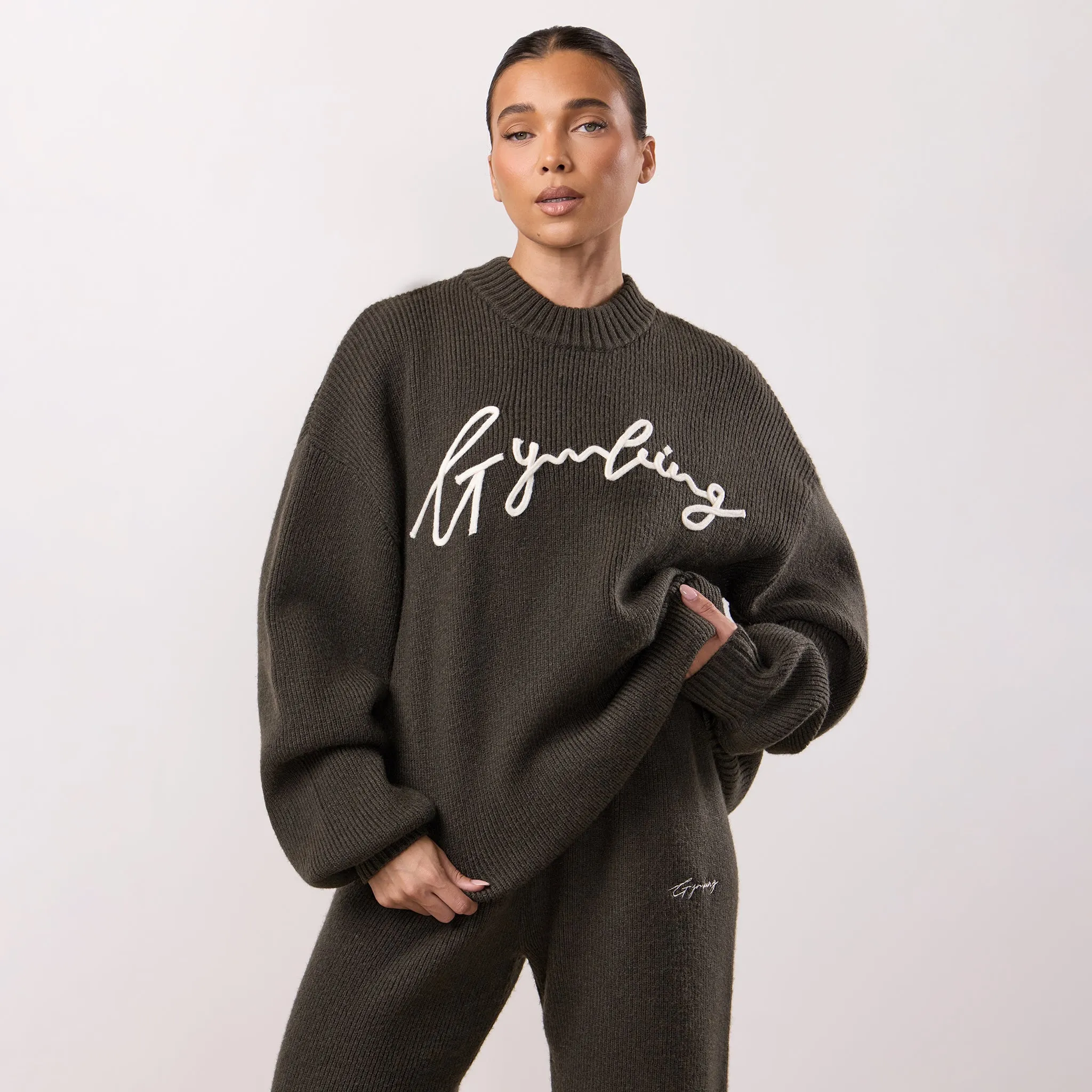 Gym King Rib Knit Sweatshirt - Warm Khaki sold by The Gym King product image thumbnail 2