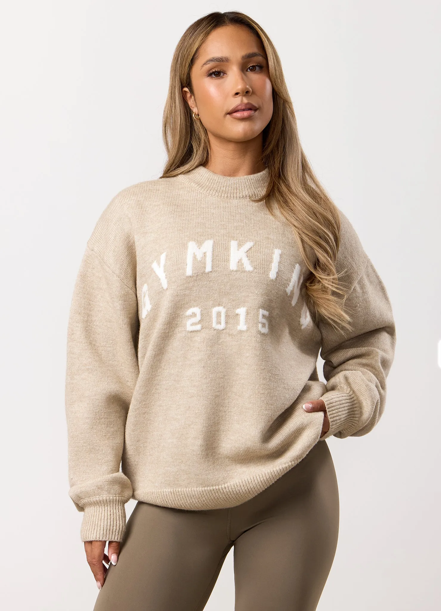 Gym King Restore Knit Crew - Beige sold by The Gym King
