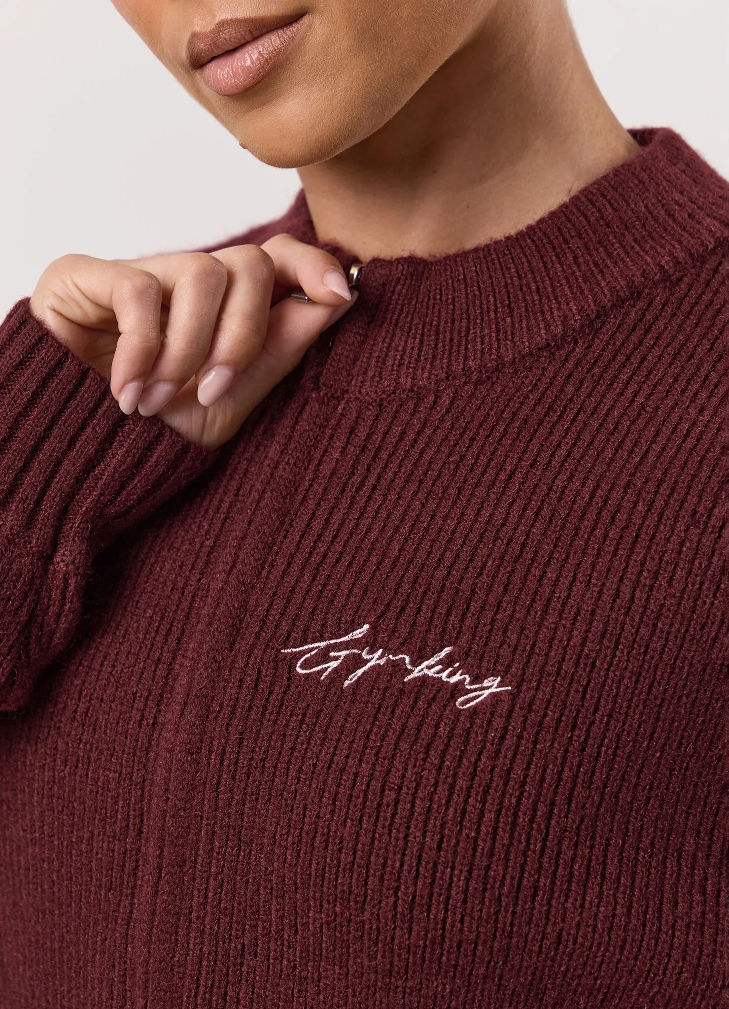 Gym King Rib Knit Full Zip Jacket - Fig sold by The Gym King product image thumbnail 5