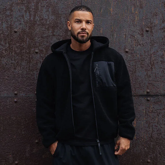 Gym King Linear Full Zip Borg Jacket - Black sold by The Gym King product image thumbnail 2