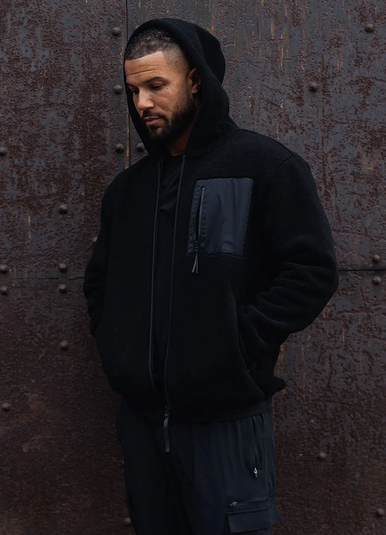 Gym King Linear Full Zip Borg Jacket - Black sold by The Gym King product image thumbnail 3