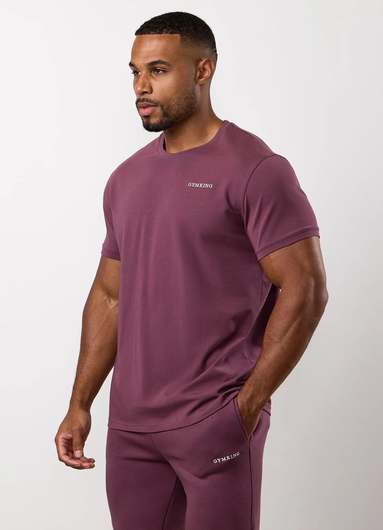 Gym King Fundamental Linear Tee - Mulberry sold by The Gym King