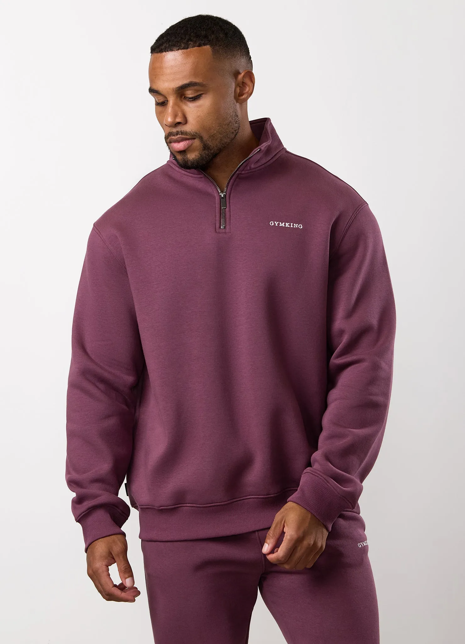 Gym King Fundamental Linear 1/4 Zip Funnel - Mulberry sold by The Gym King