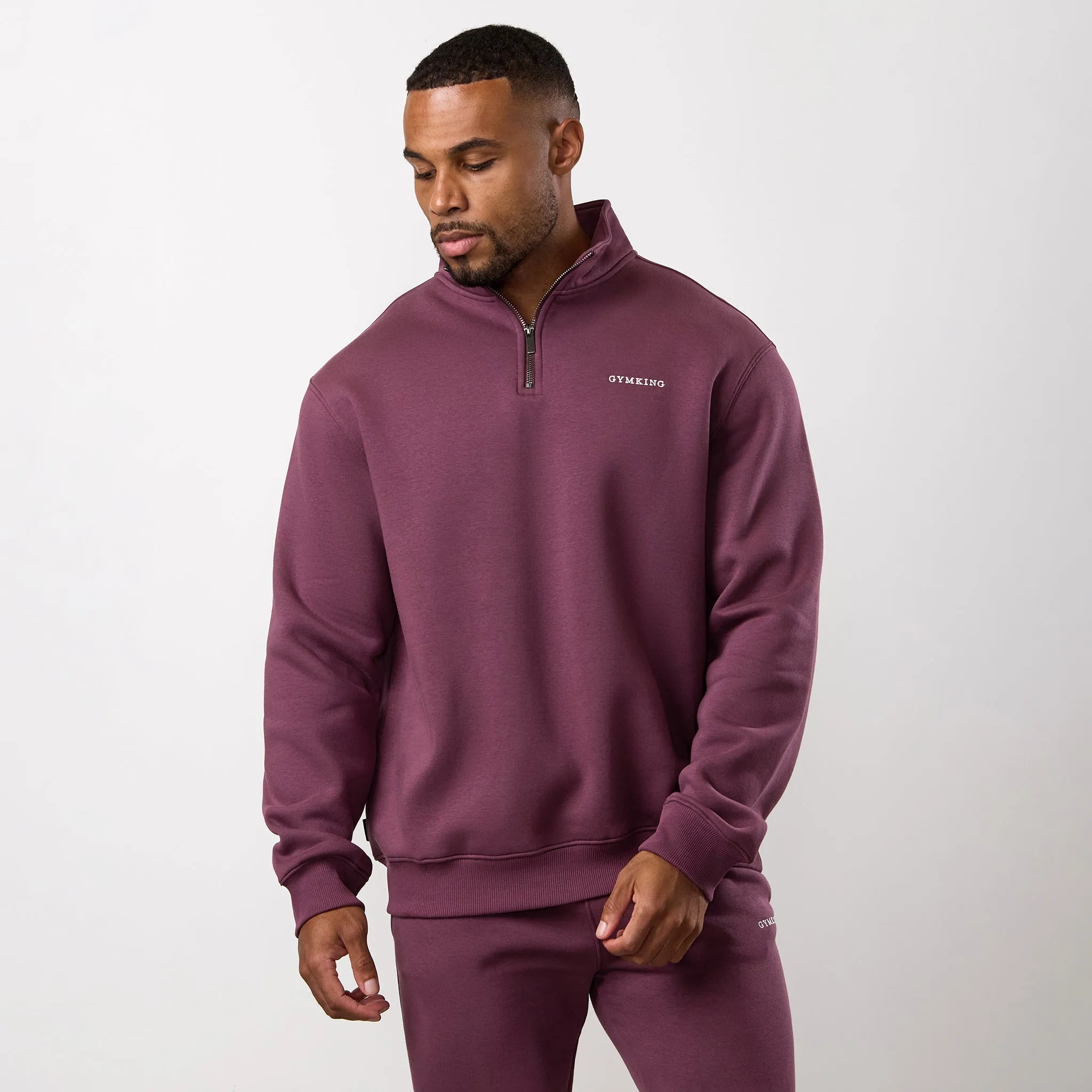 Gym King Fundamental Linear 1/4 Zip Funnel - Mulberry sold by The Gym King product image thumbnail 2