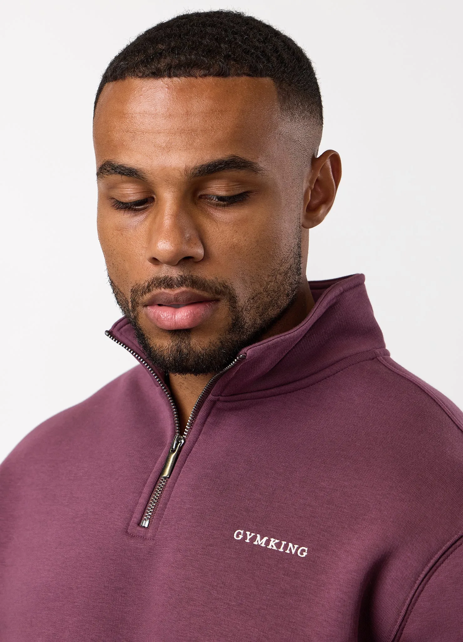 Gym King Fundamental Linear 1/4 Zip Funnel - Mulberry sold by The Gym King product image thumbnail 4