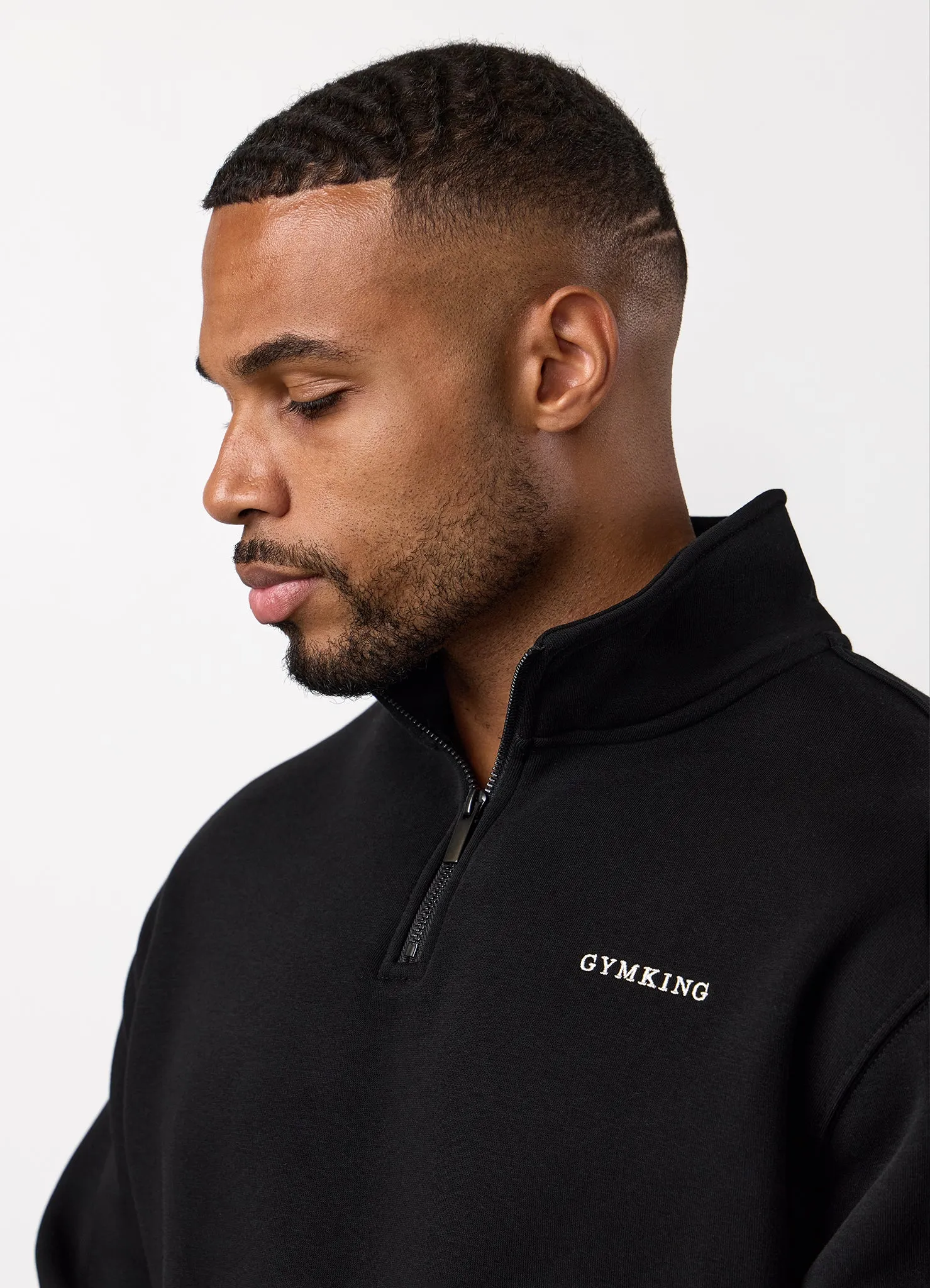 Gym King Fundamental Linear 1/4 Zip Funnel - Black sold by The Gym King product image thumbnail 4