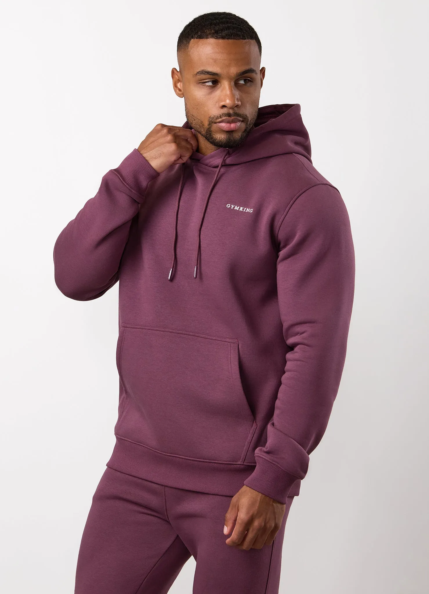 Gym King Fundamental Linear Fleece Hood - Mulberry sold by The Gym King