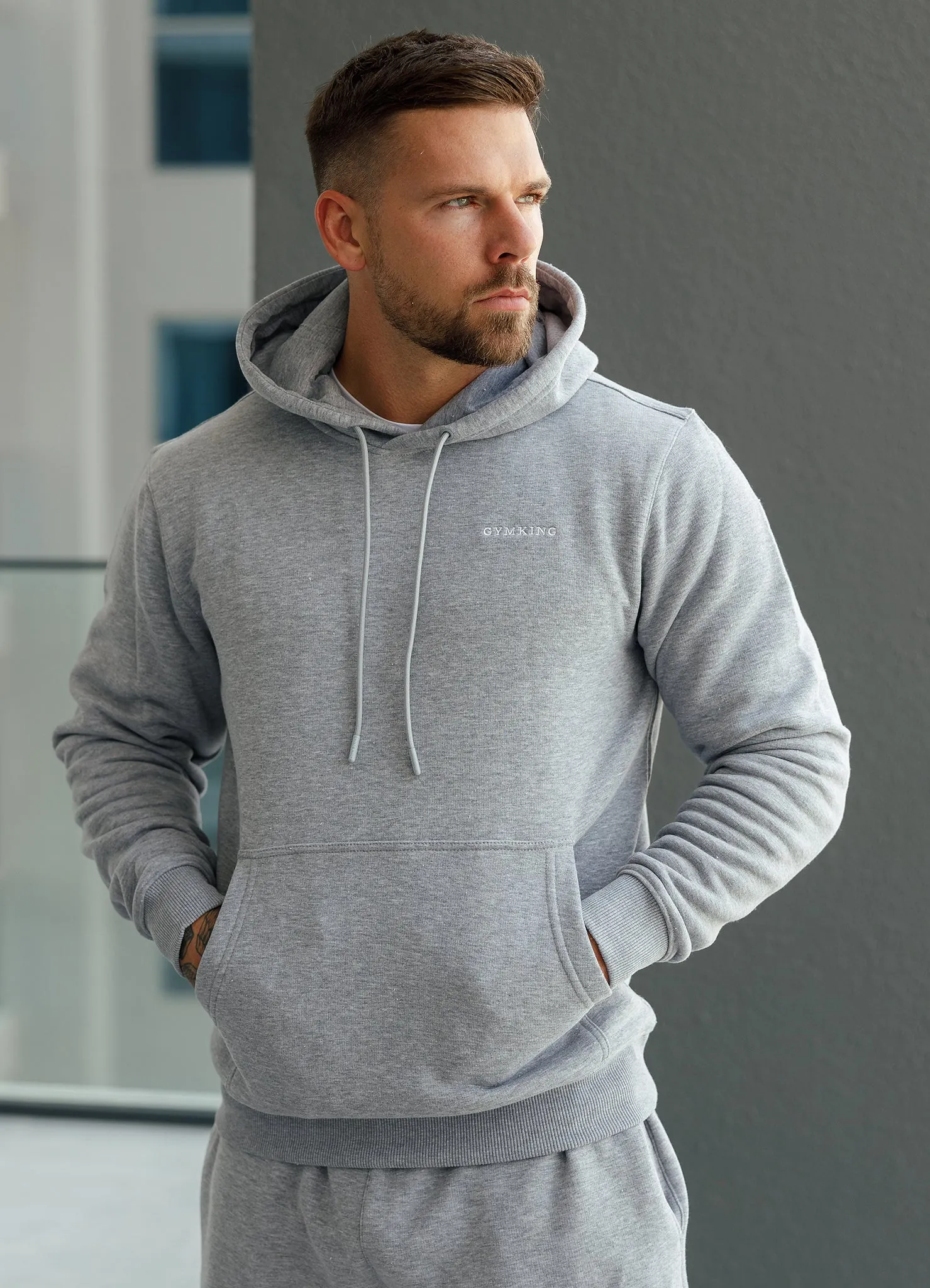 Gym King Fundamental Linear Hood Tracksuit - Grey Marl sold by The Gym King product image thumbnail 3