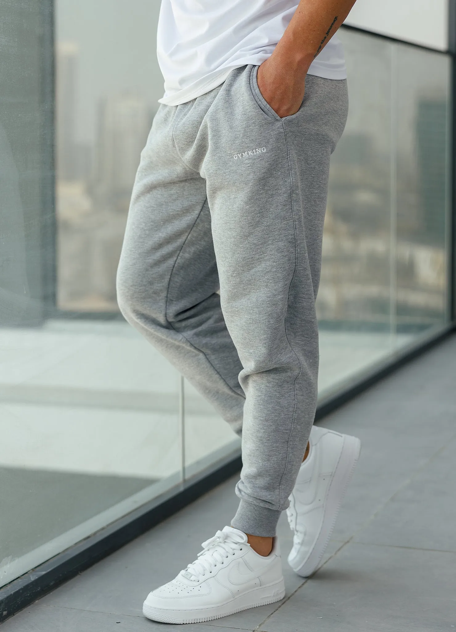 Gym King Fundamental Linear Hood Tracksuit - Grey Marl sold by The Gym King product image thumbnail 4