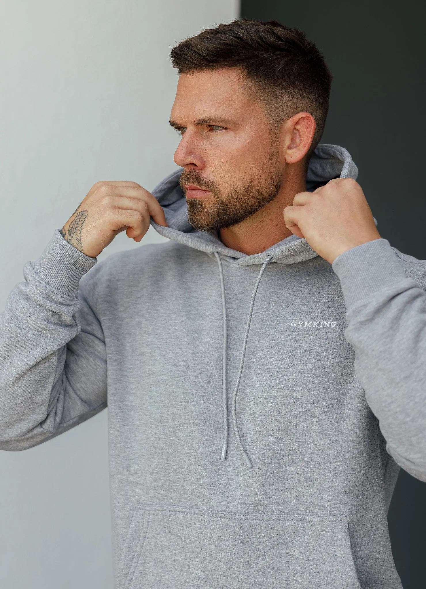 Gym King Fundamental Linear Hood Tracksuit - Grey Marl sold by The Gym King product image thumbnail 5