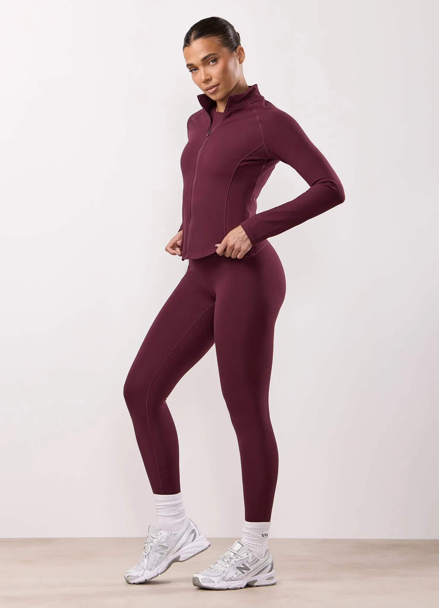 Gym King Peach Luxe Full Zip Jacket - Vibrant Fig Luxe sold by The Gym King product image thumbnail 4