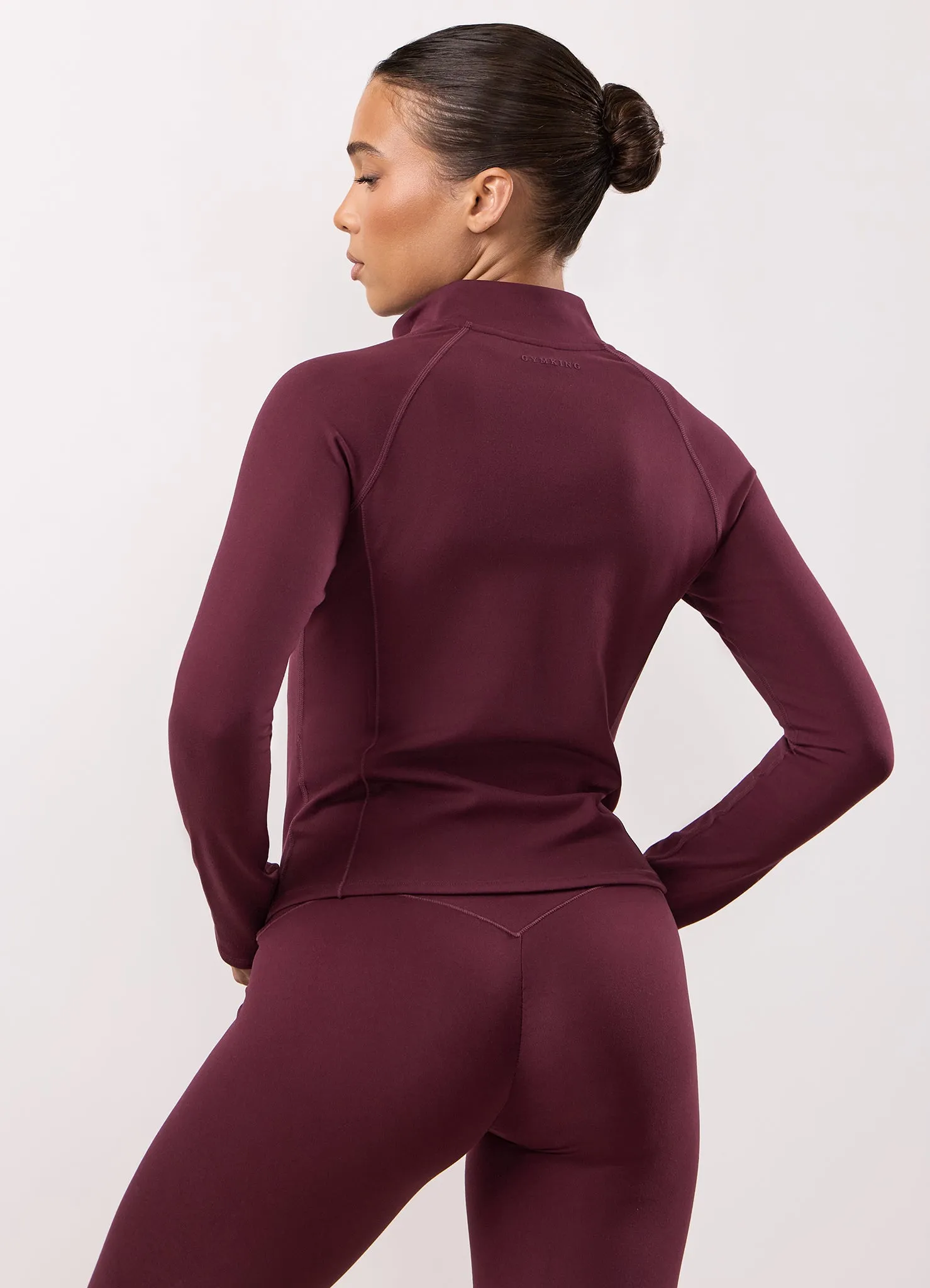 Gym King Peach Luxe Full Zip Jacket - Vibrant Fig Luxe sold by The Gym King product image thumbnail 3