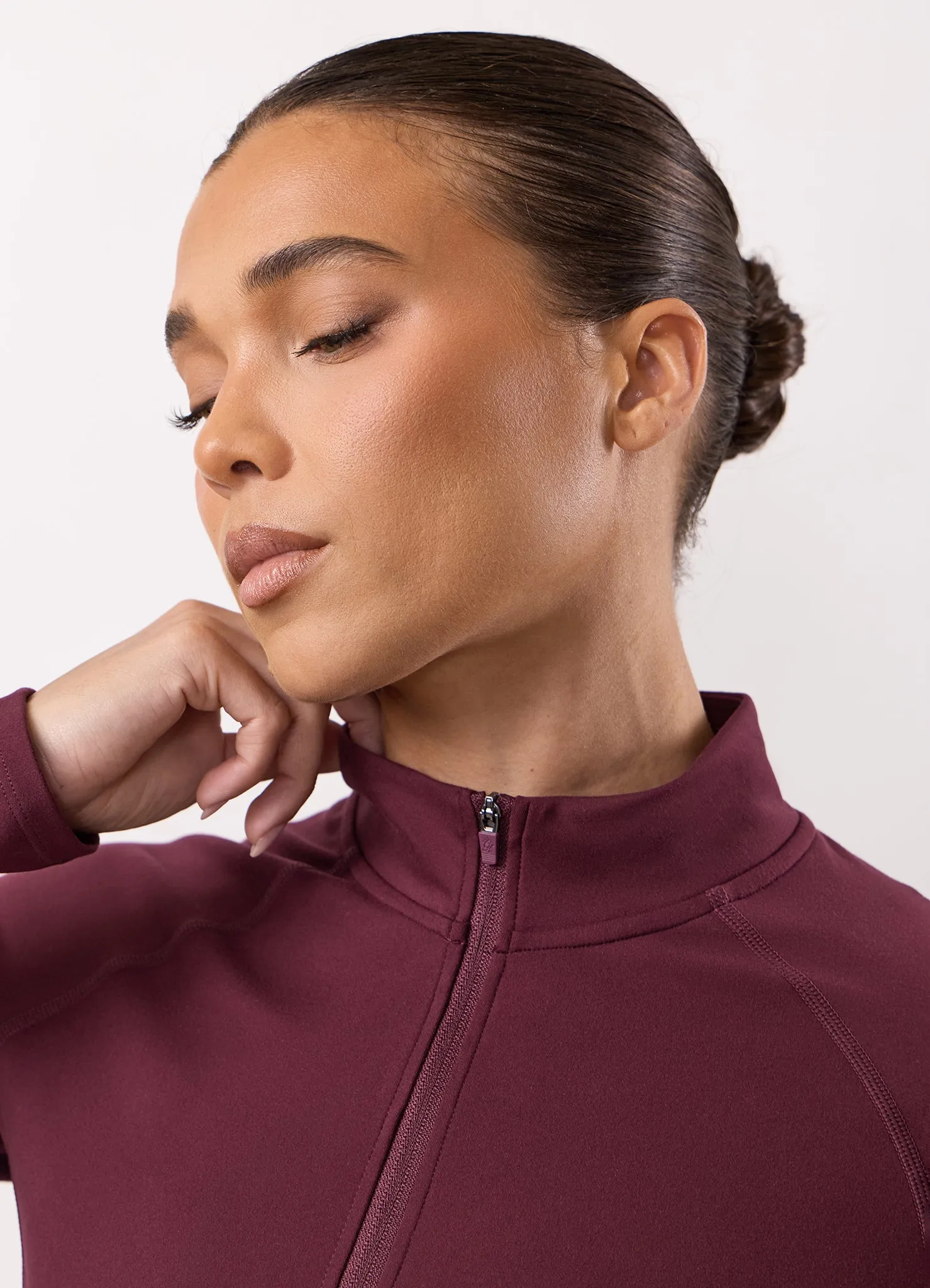 Gym King Peach Luxe Full Zip Jacket - Vibrant Fig Luxe sold by The Gym King product image thumbnail 5