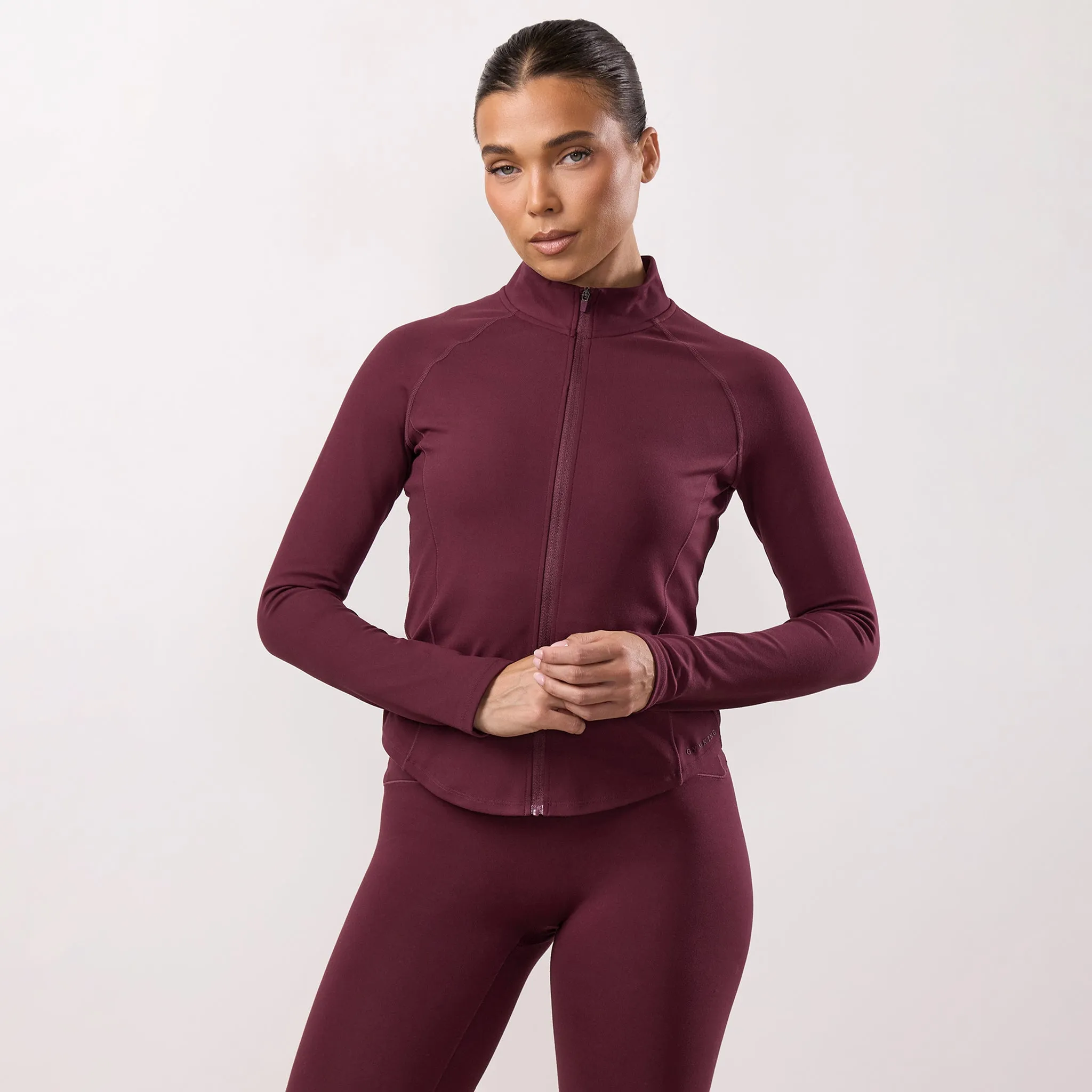 Gym King Peach Luxe Full Zip Jacket - Vibrant Fig Luxe sold by The Gym King product image thumbnail 2