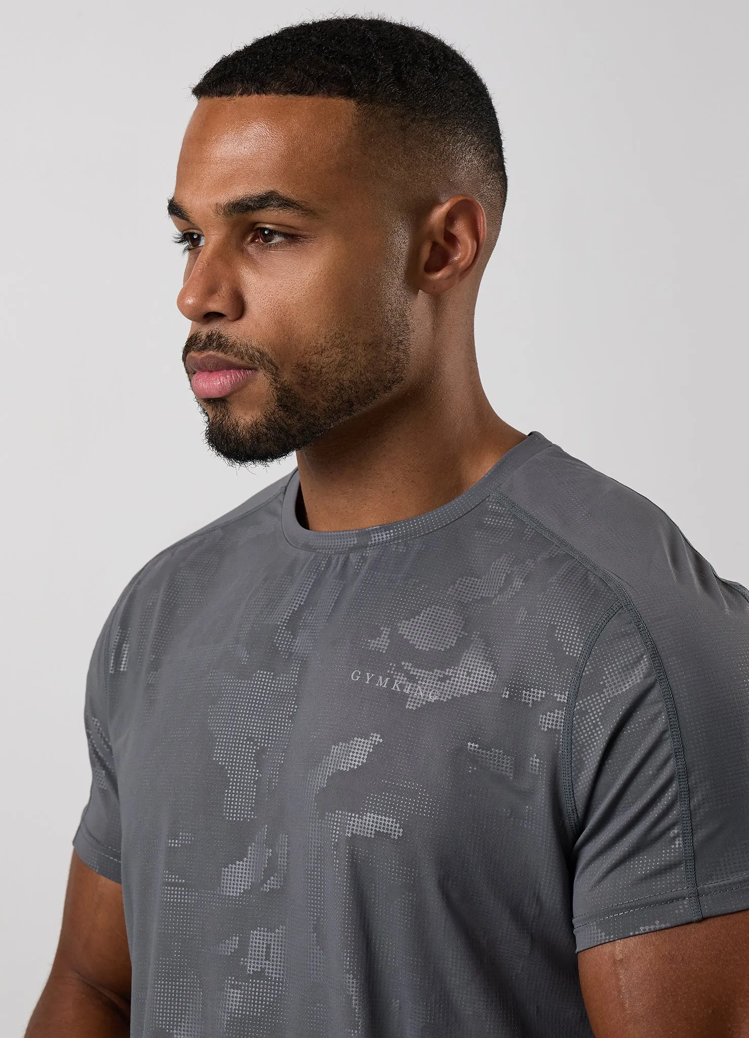 Gym King Debossed Camo Tee - Gunmetal Grey sold by The Gym King product image thumbnail 4