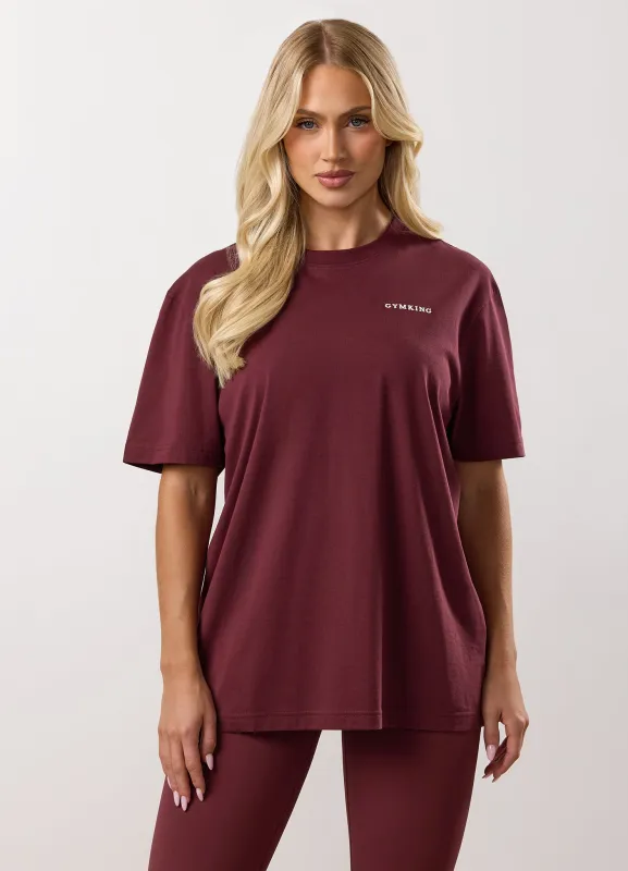 Gym King 365 Boyfriend Tee - Burgundy sold by The Gym King