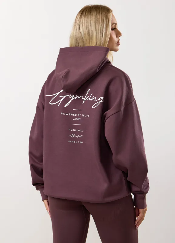 Gym King Reset Oversized Hood - Deep Plum sold by The Gym King