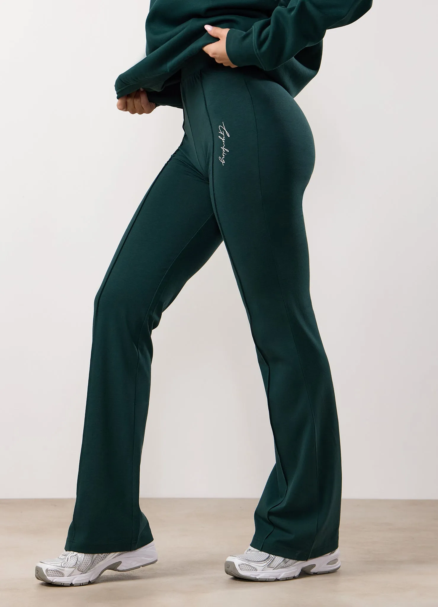 Gym King Reset Cotton Flared Legging - Deep Forest Green sold by The Gym King